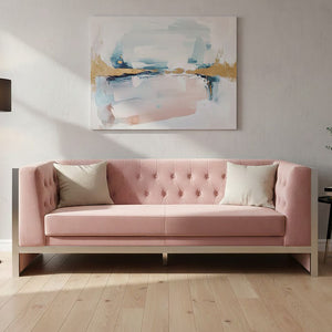 3 Seater Pink Velvet Sofa, Vogue