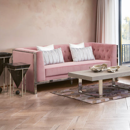 3 Seater Pink Velvet Sofa, Vogue