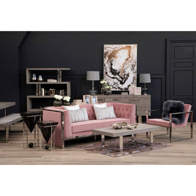Vogue Pink Velvet Lounge Chair