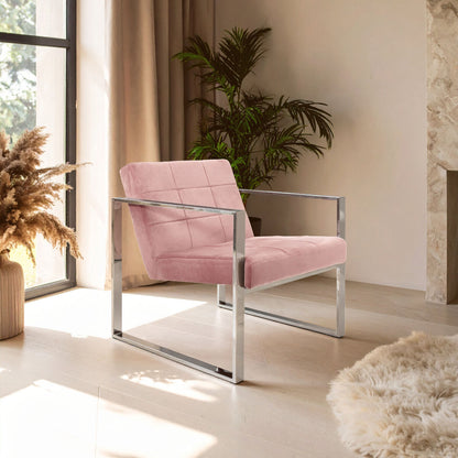 Vogue Pink Velvet Lounge Chair