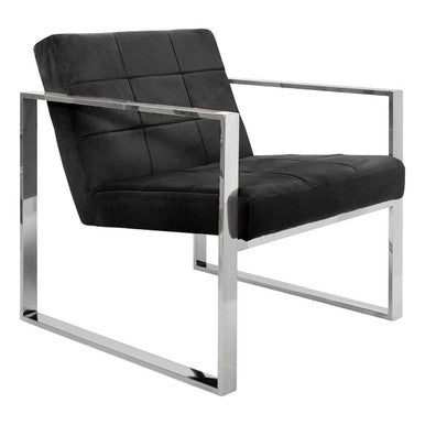 Vogue Black Velvet Lounge Chair