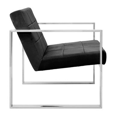Vogue Black Velvet Lounge Chair