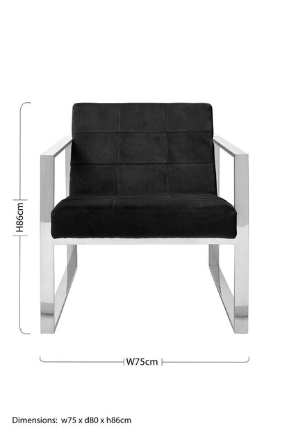 Vogue Black Velvet Lounge Chair