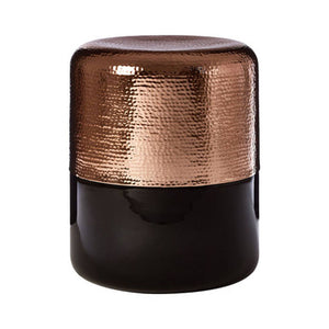 Margot Black Glass and Copper Finish Side Table