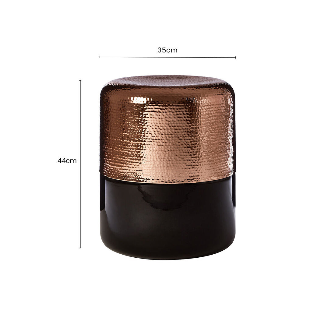 Margot Black Glass And Copper Side Table - Image 4