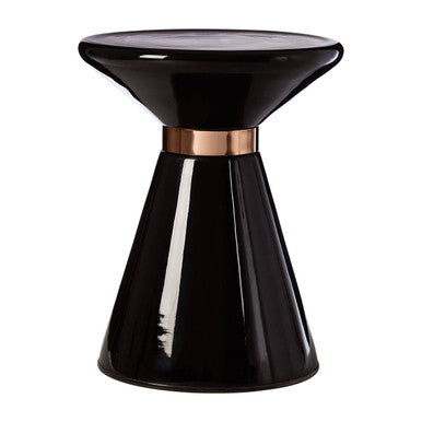 Martini Black Glass Side Table