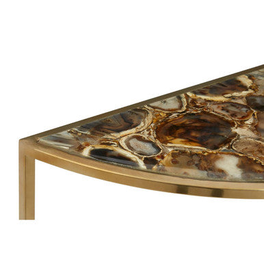 Vita Half Moon Console Table With Black Agate Top - Image 6