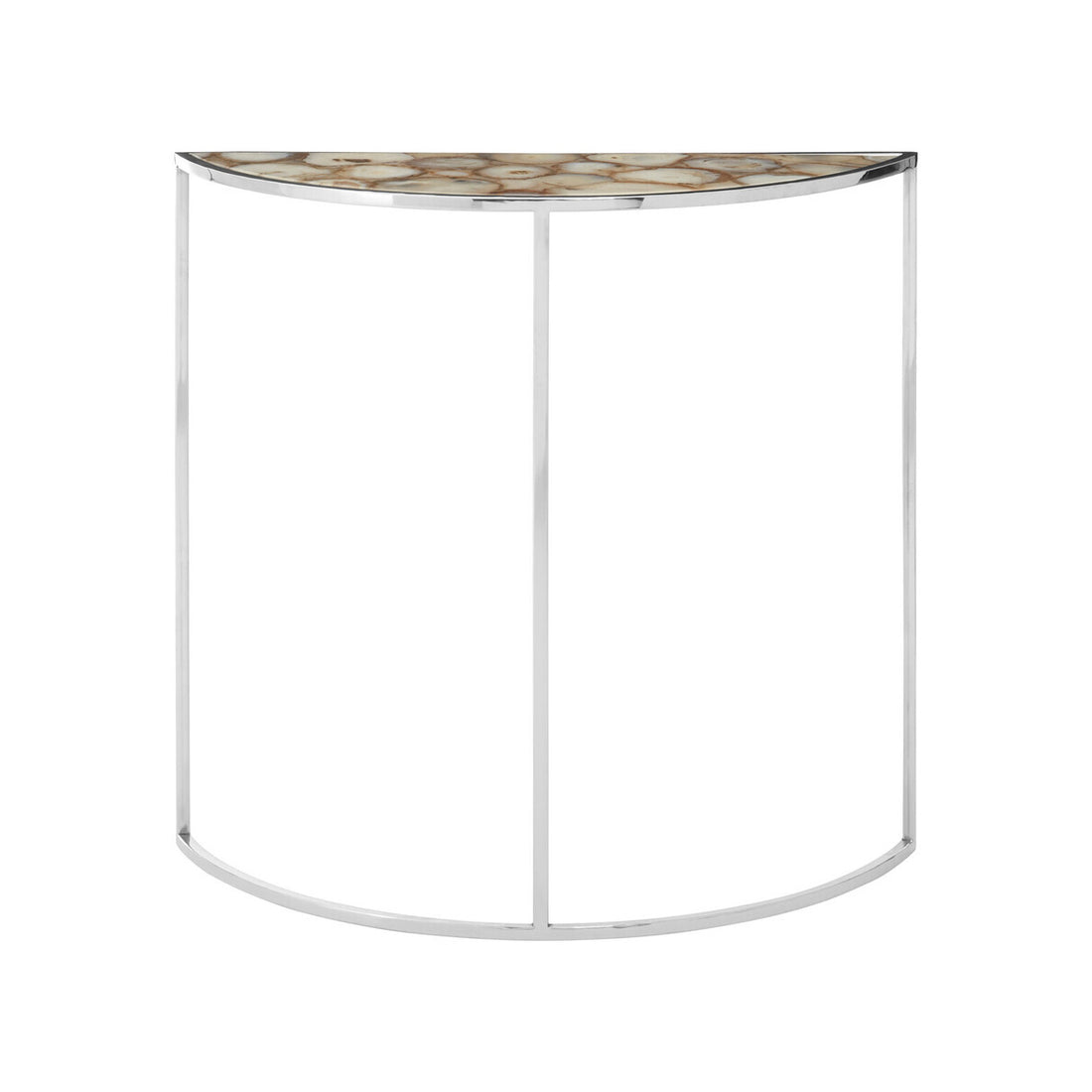 Vita Half Moon Console Table with White Agate Top