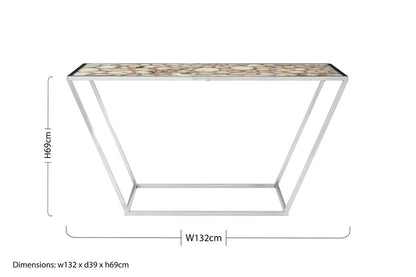 Vita White Agate Console Table