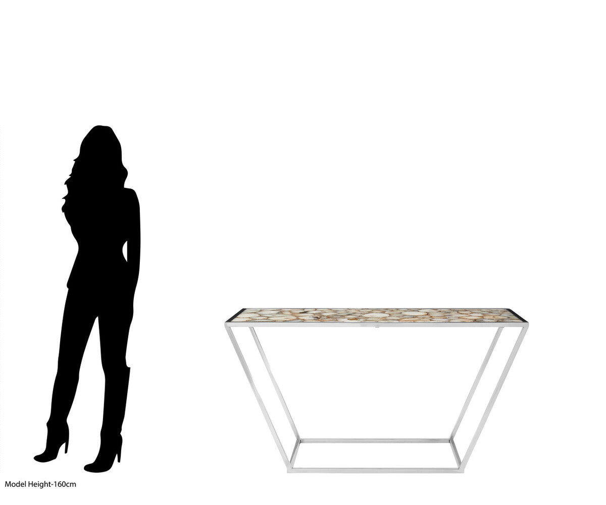 Vita White Agate Console Table
