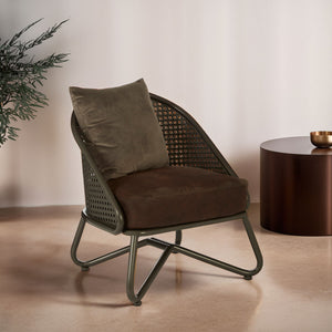 New Foundry Brown Leather Effect Chair with Metal Frame