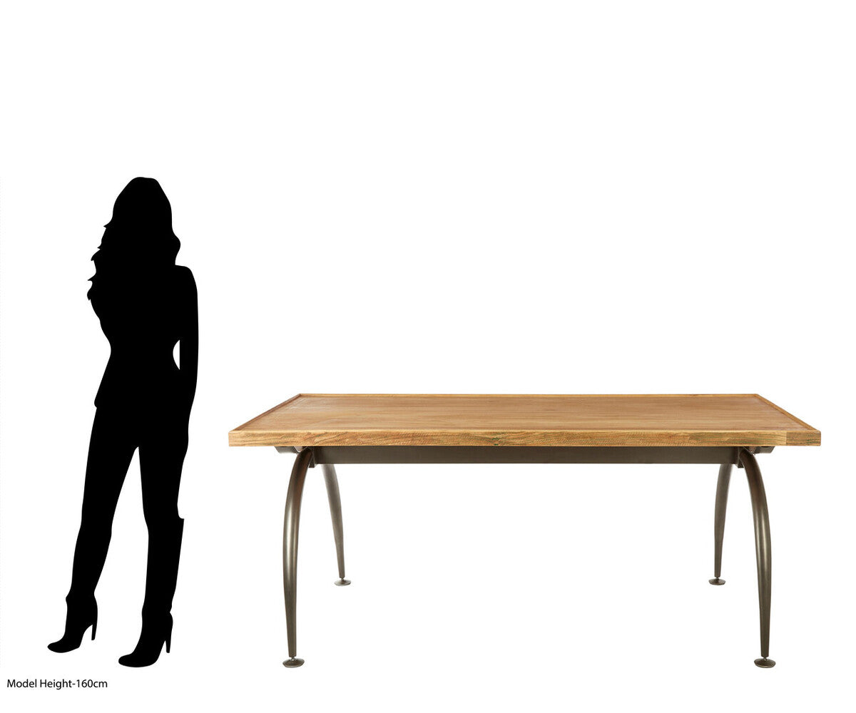 New Foundry Dining Table With Elm Wood Top