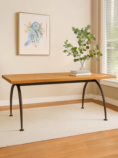 New Foundry Dining Table With Elm Wood Top
