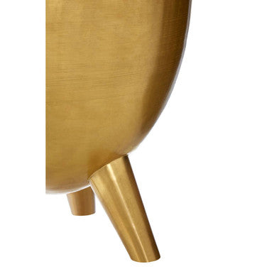 Crest Brass Finish White Marble Top Table