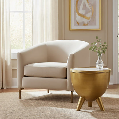 Crest Gold Bowl Shaped Side Table - Image 2