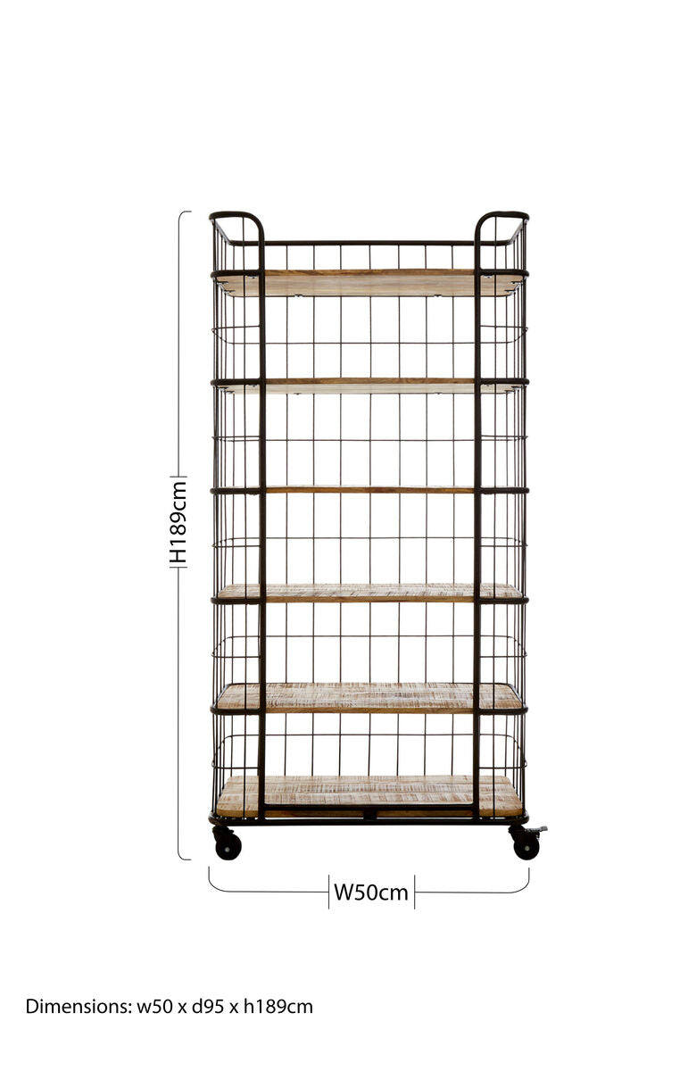 Crest 6 Tier Shelf Unit with Wheels - Image 9