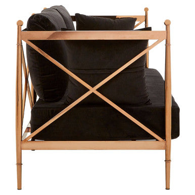 Novo 2 Seat Rose Gold Lattice Arms Sofa