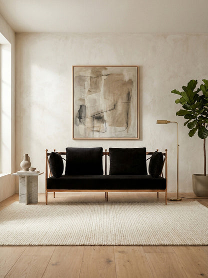 2 Seater Rose Gold Lattice Arms Sofa, Novo