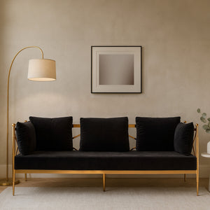 3 Seater Rose Gold Lattice Arms Sofa, Novo