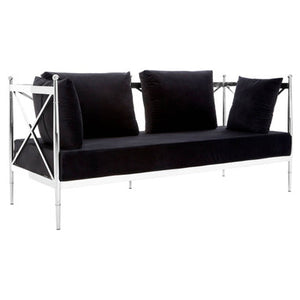 Novo 2 Seat Sofa With Silver Lattice Arms