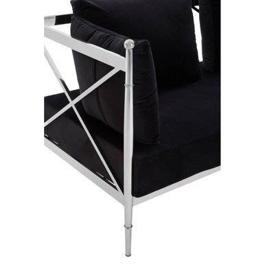 Novo 2 Seat Sofa With Silver Lattice Arms