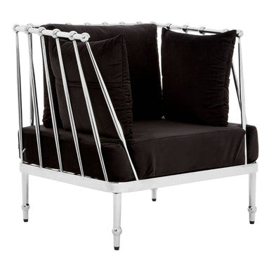 Novo Chair With Silver Finish Tapered Arms - Image 3