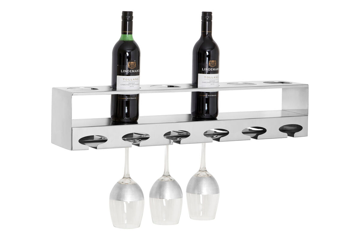 Novo 6 Bottle Silver Finish Wine Rack