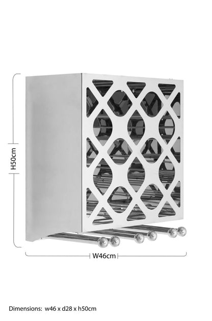 Novo 12 Bottle Silver Finish Wine Rack