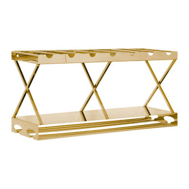 Novo 2 Tier 7 Bottle Gold Finish Wine Rack