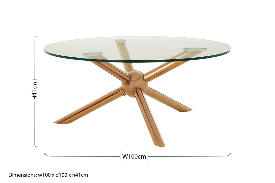 Novo Round Rose Gold Coffee Table - Image 5