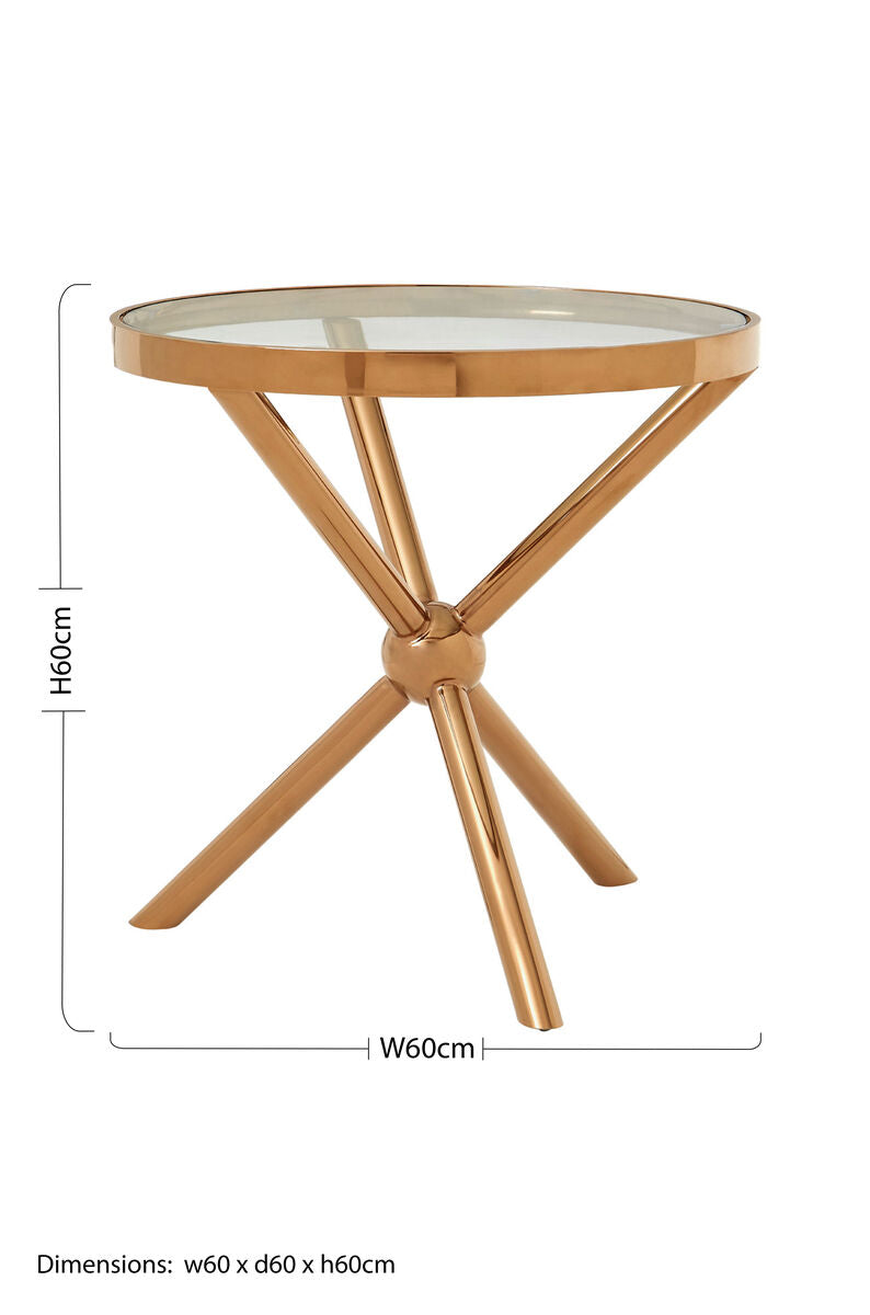 Novo Round Rose Gold Side Table - Image 5