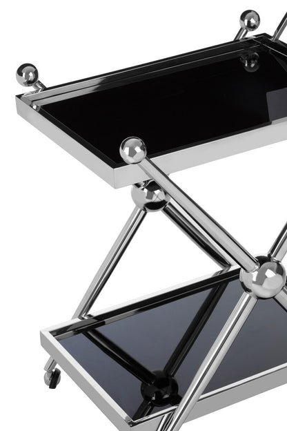 Novo 2 Tier Silver And Cross Design Trolley