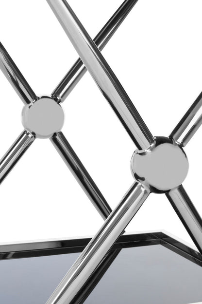 Novo 2 Tier Silver And Cross Design Trolley