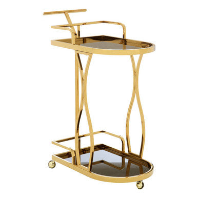 Novo 2 Tier Gold And Wavy Design Trolley - Image 3