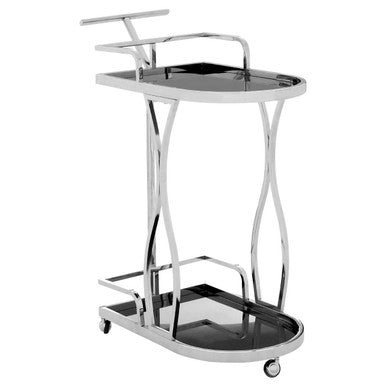 Novo 2 Tier Silver Wavy Design Trolley