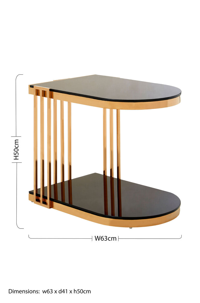 Novo Rose Gold U Shaped Side Table - Image 7