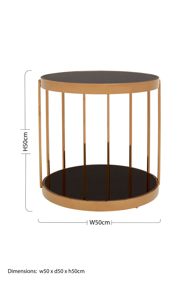 Novo Rose Gold Cage Design Side Table - Image 6