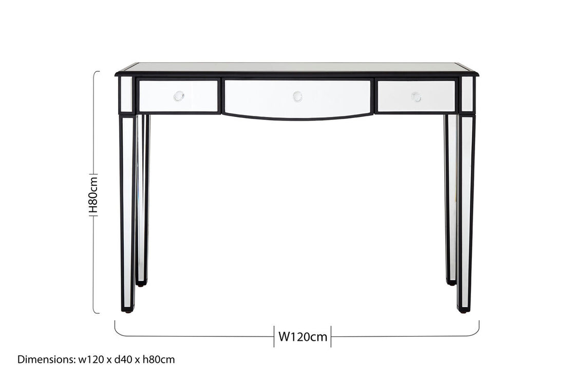 Graciela 3 Drawer Console Table With Mirror Frame