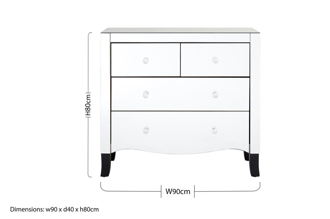 Graciela Chest of 4 Drawers With Mirror Frame