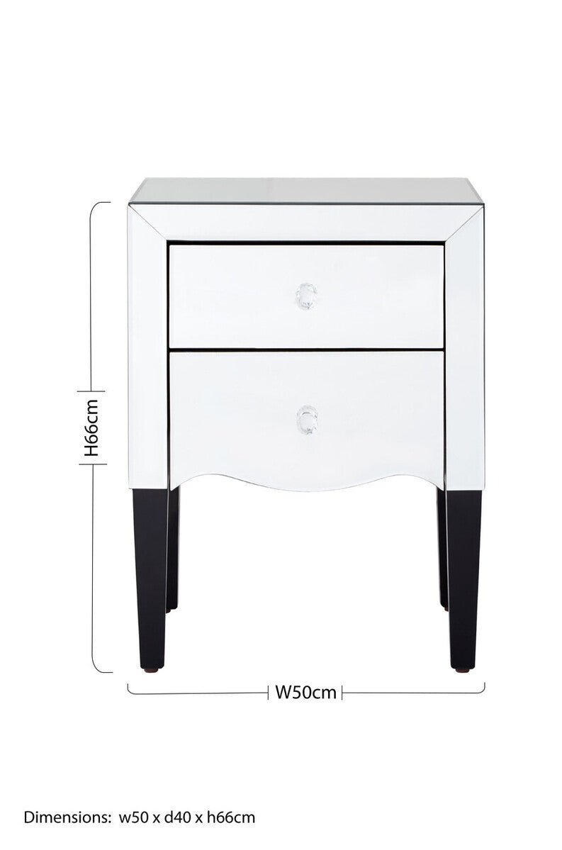 Graciela 2 Drawer Bedside Table