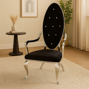 Novara Black Velvet Baroque Chair