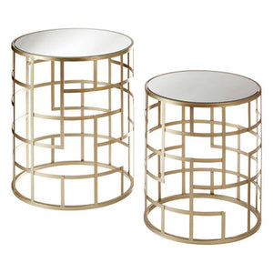 Set Of 2 Avantis Champagne Frame Tables