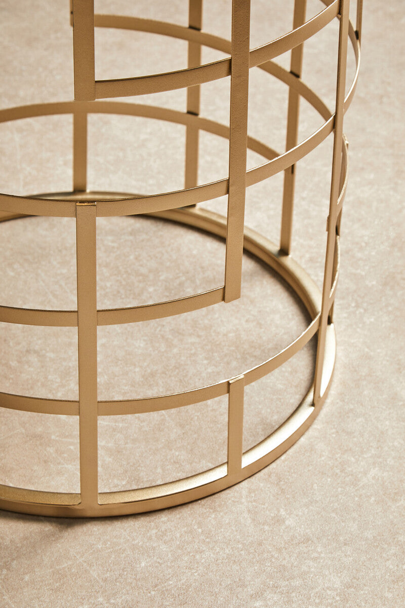 Avantis Set Of 2 Champagne Finish Side Tables