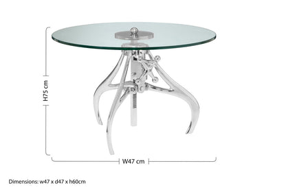 Maxi Crank Mechanism Metal And Glass Table