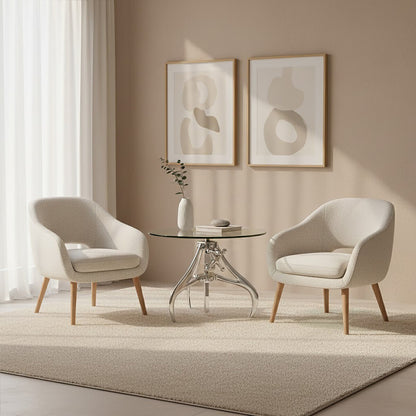 Maxi Crank Mechanism Metal And Glass Table