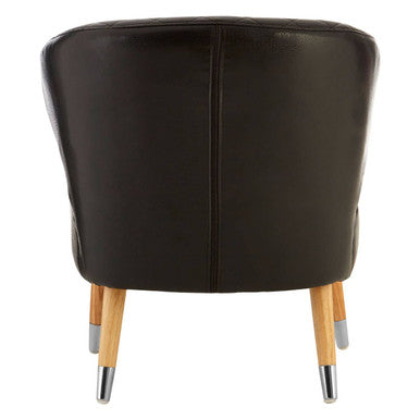 Richy Black Leather Effect Accent Chair