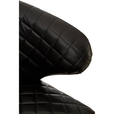 Richy Black Faux Leather Wingback Armchair