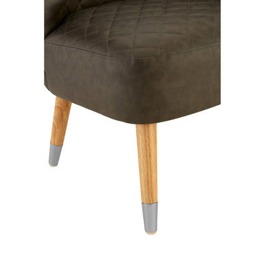 Richy Brown Leather Effect Accent Chair