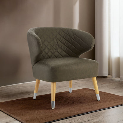 Richy Brown Leather Effect Accent Chair