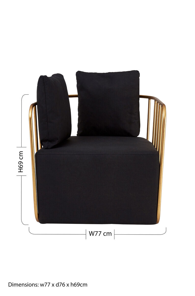 Rosina Black Linen Chair - Image 10